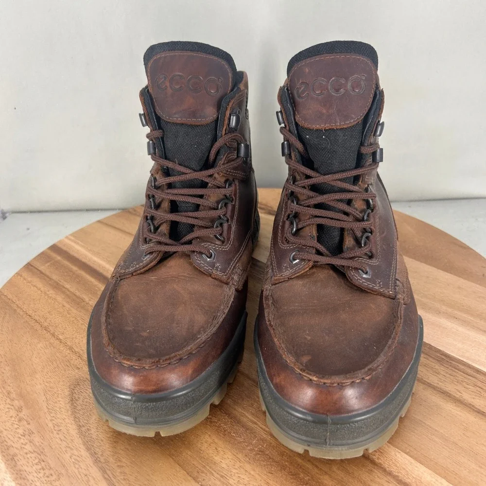 ECCO Track 25 Mens Brown Leather GTX Waterproof Hiking Boots Size 44 / 10.5